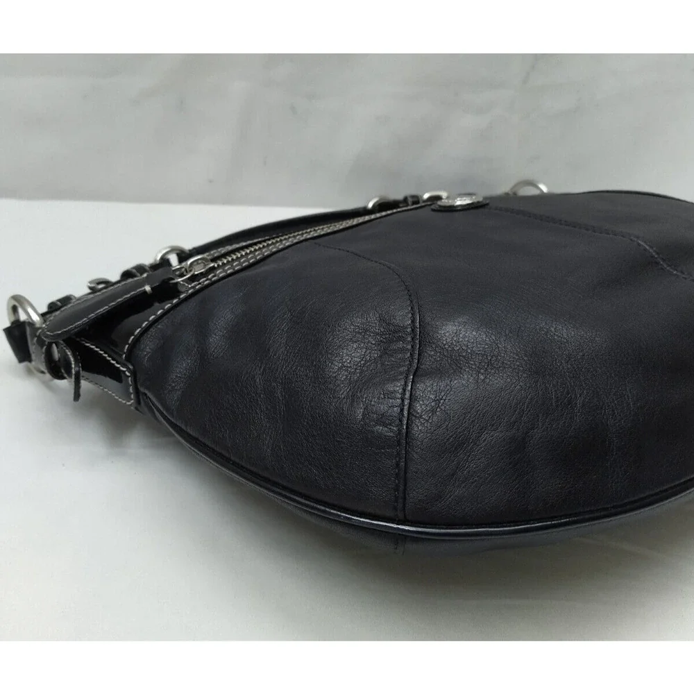 Coach Chelsea Black Leather Pocket Zipper Closure Hobo Shoulder Bag
