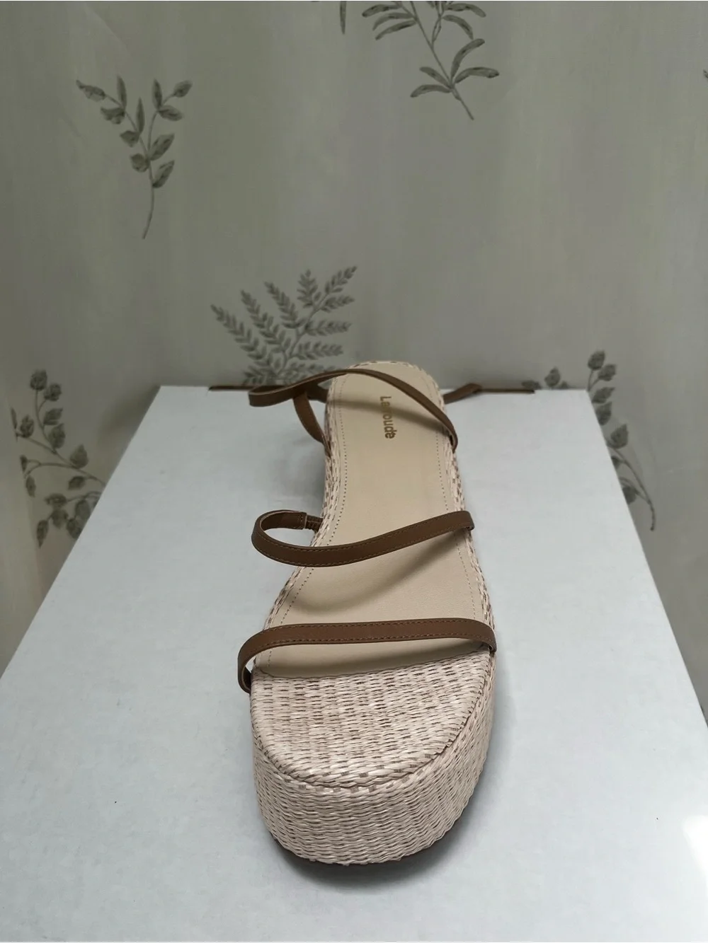 Larroude beige platform