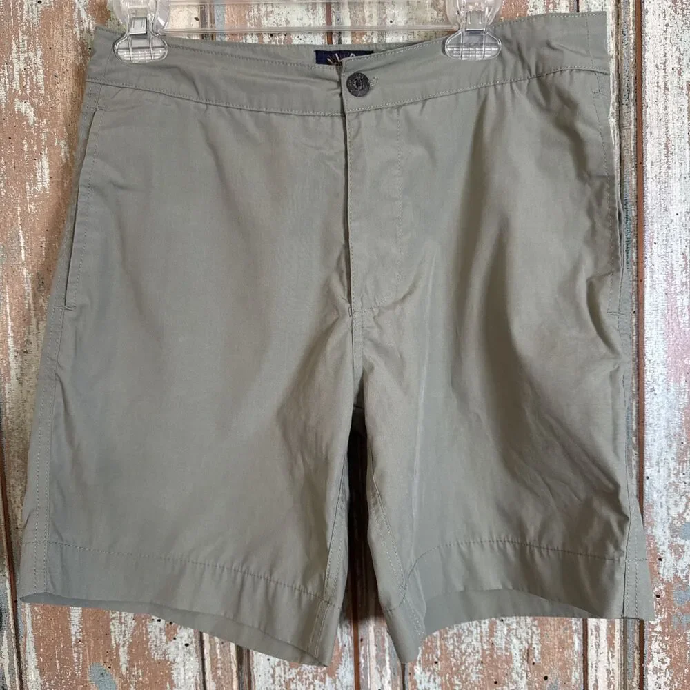 Faherty All Day Shorts Men's Size 31 Green/Tan Quick Dry Lightweight Hiking 7.5”