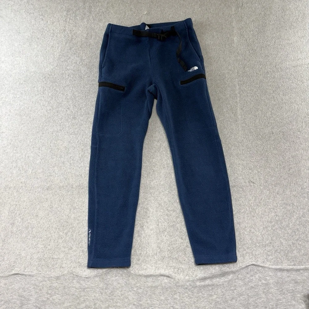 North Face Alpine Polartec 200 Fleece Pants Belted Blue Men's Size Small S