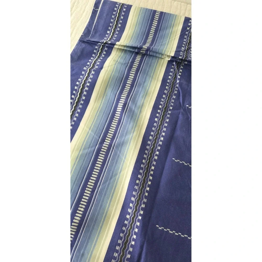 Atelier‎ Martex Flat Sheet Full Flat Noche Blue Aztec Southwestern Boho Luxury