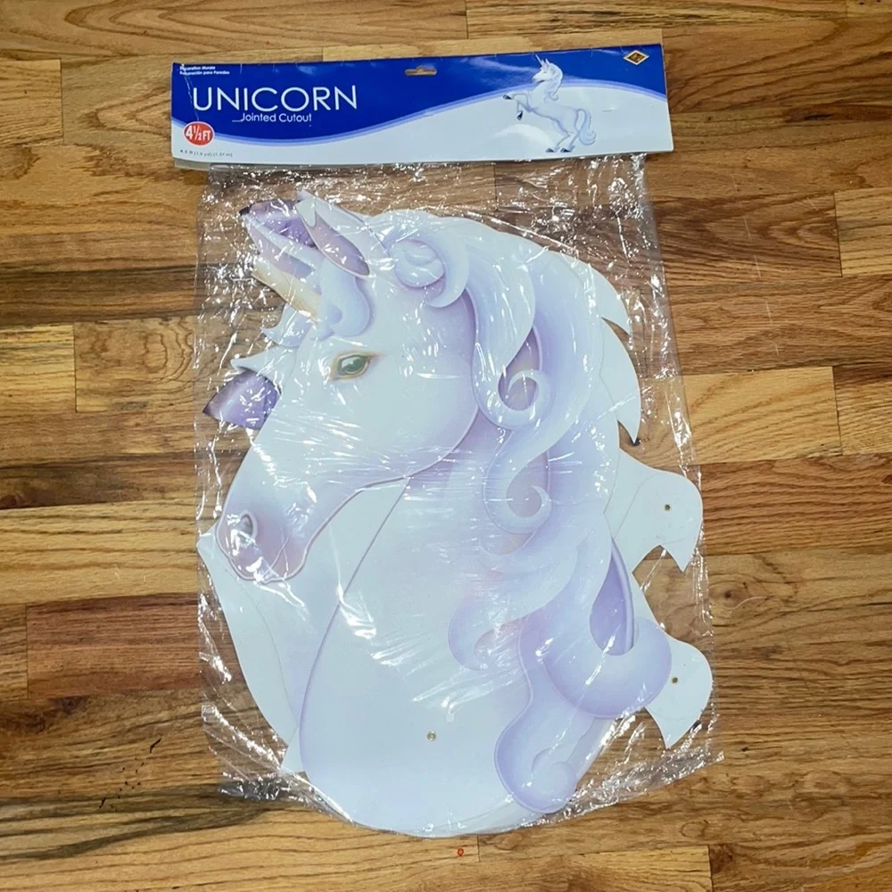 NEW Jointed Cutout. Read to hang  4 1/2 feet Unicorn