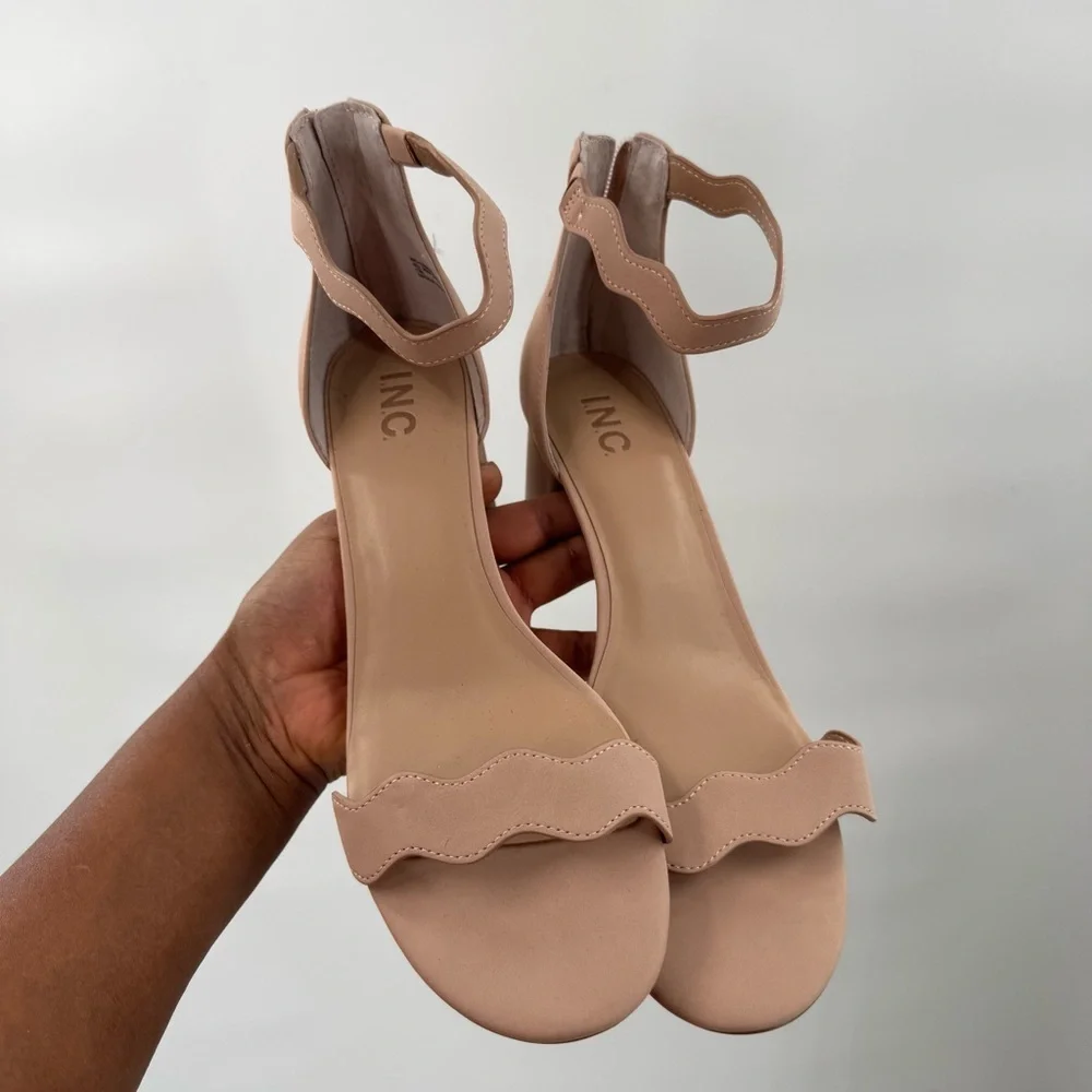 INC International Concepts Women's Tan block heel Sandals 12M