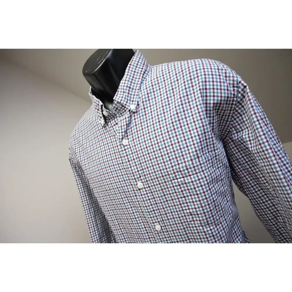 J Crew Dress Shirt Classic Fit Casual Plaid Button Up Long Sleeve‎ Mens XL