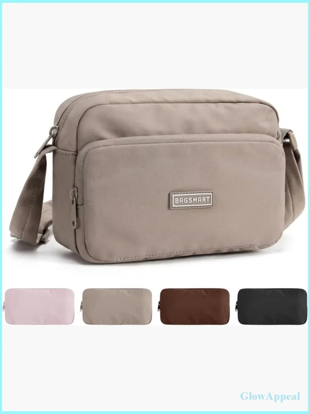 Foldable Crossbody Bag, Small Travel Purse, Water-Resistant Sling