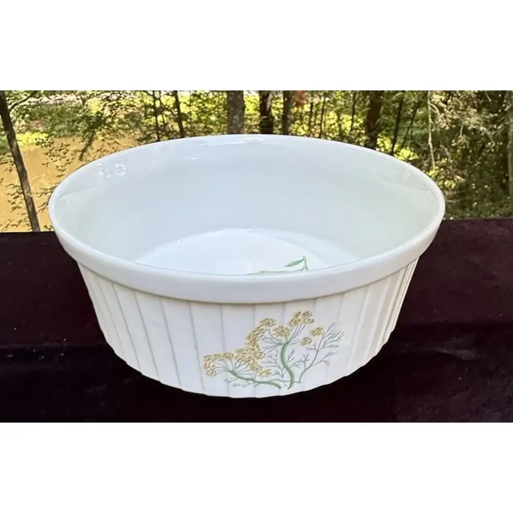 Vintage Shafford Souffle Dish Herbs and Spices Porcelain 7.5 inch