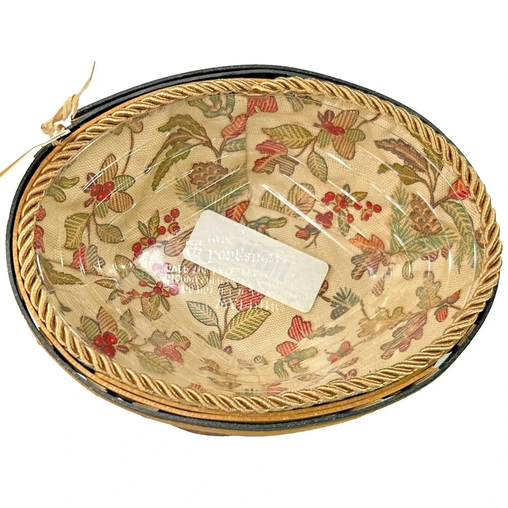 Longaberger CHESTNUT SMALL OVAL DIAMOND Basket 2009‎ Liner Protector Tags