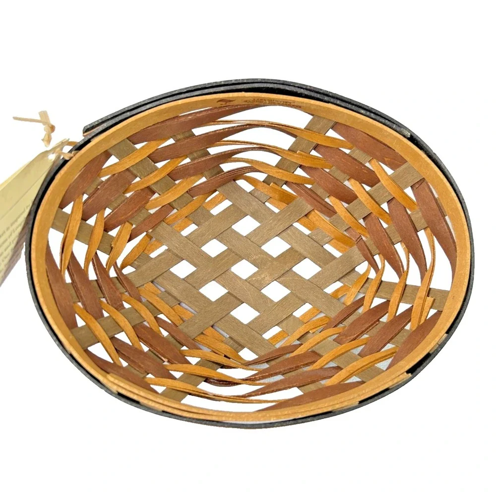Longaberger CHESTNUT SMALL OVAL DIAMOND Basket 2009‎ Liner Protector Tags