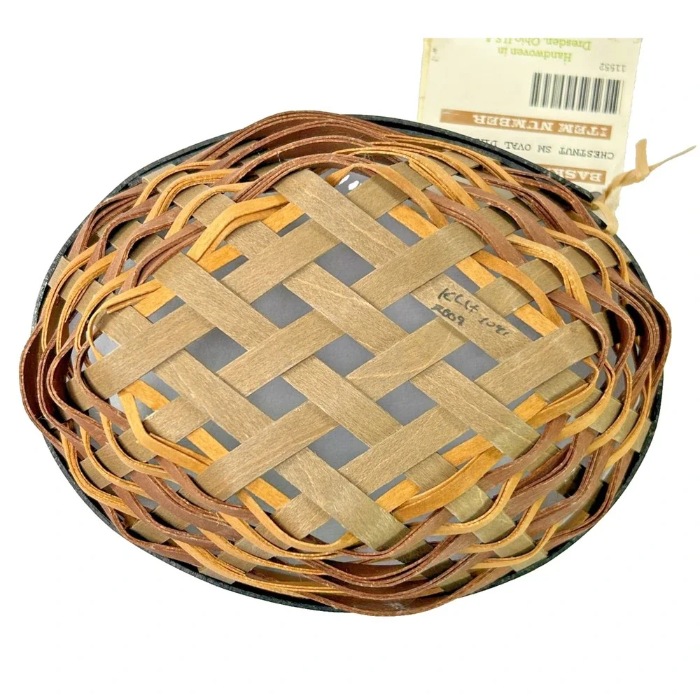 Longaberger CHESTNUT SMALL OVAL DIAMOND Basket 2009‎ Liner Protector Tags