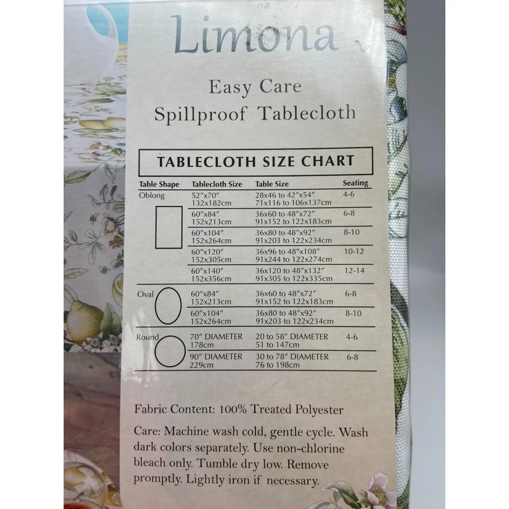 New Benson Mills Tablecloth Limona Lemons Oblong 52