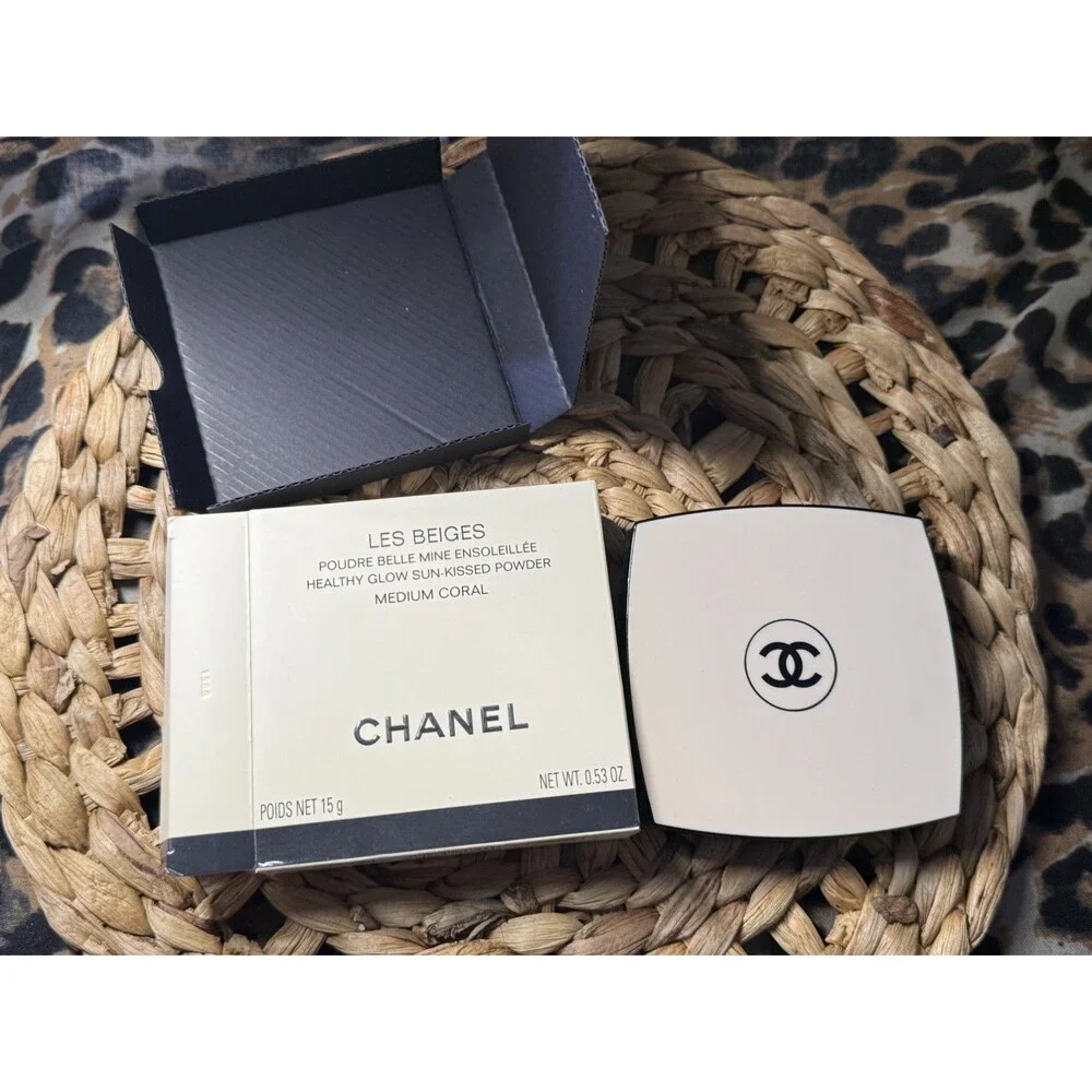 CHANEL LES BEIGES Glow Sun Kiss Powder Bronzer Blush Highlighter MEDIUM CORAL