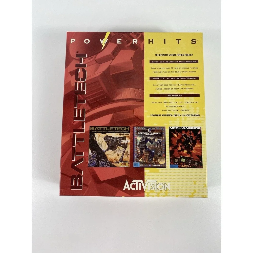 Battletech - Trilogy w/ Original Mechwarrior - RARE Vintage IBM Big Box w/Poster