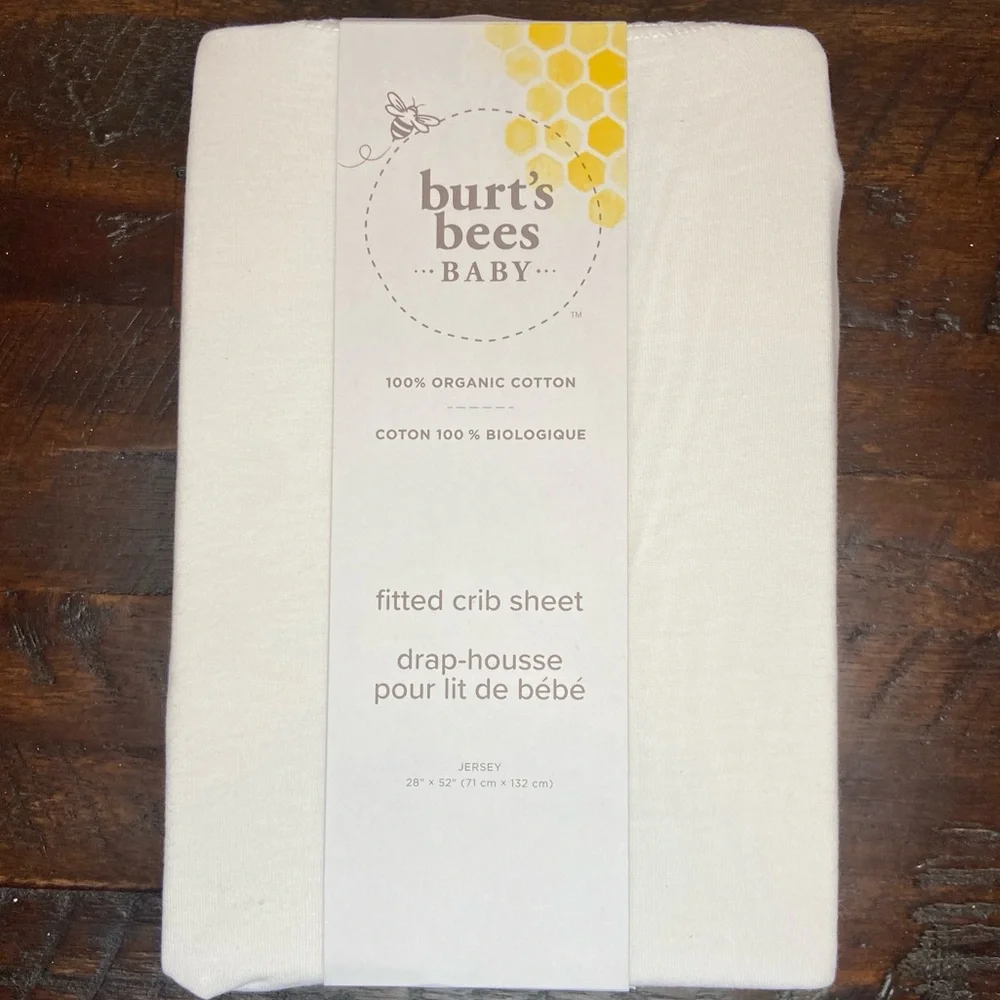 Burt’s Bees Baby 100% Solid Organic Cotton BEESNUG® Fitted Crib Sheet NEW