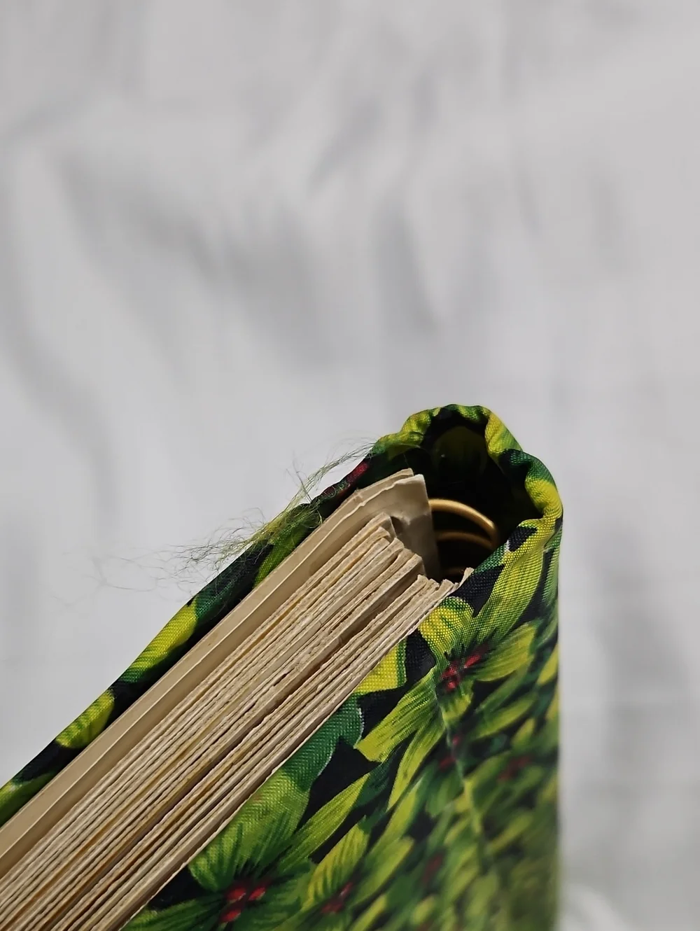 Vintage green floral fabric