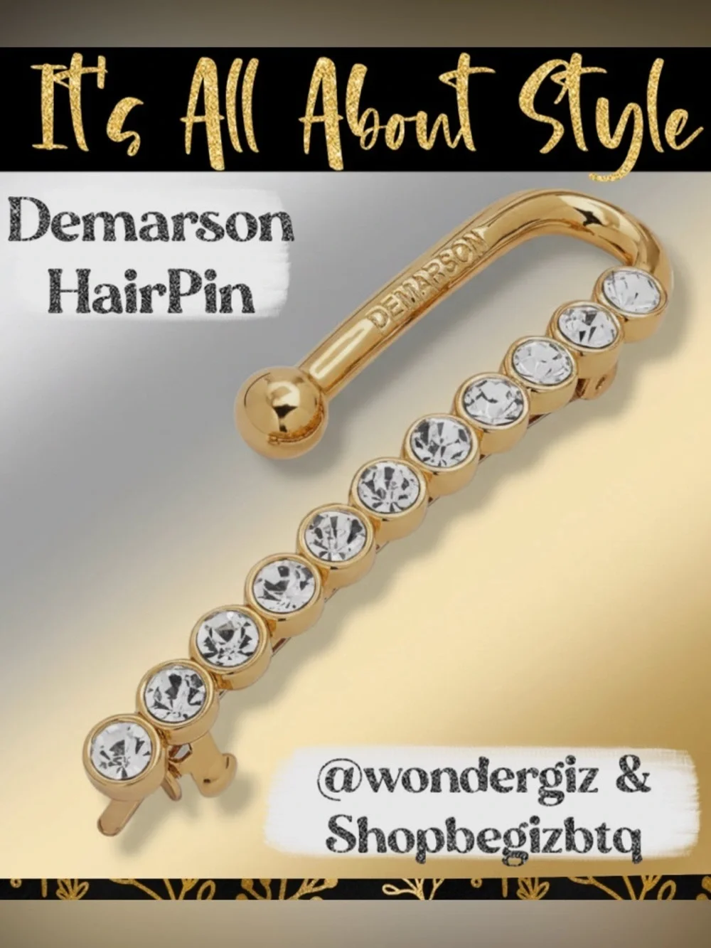 Authentic Demarson Delicate Statement HairPin To Call the Attention of Everyone
