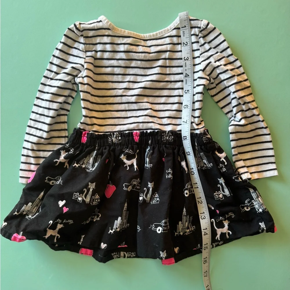 Girls 18-24 Month Dress The Children’s Place Long Sleeve Stripe‎ City Kitty Cats
