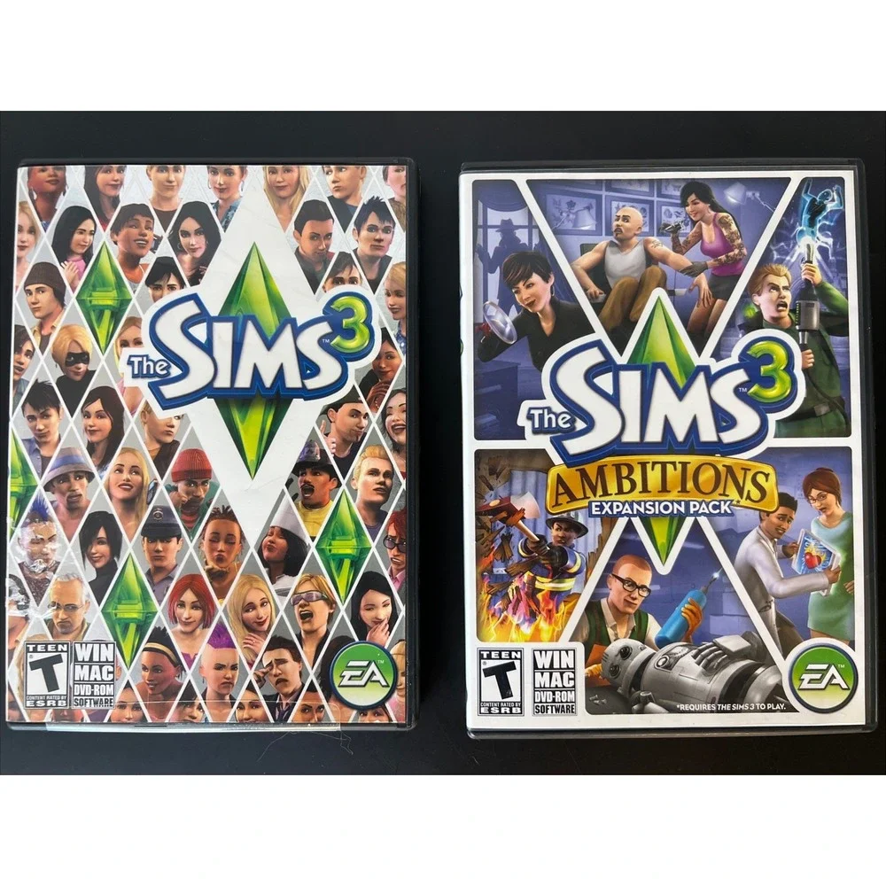 The Sims 3 PC Game‎ 2009 plus The Sims 3 2010 Ambitions Expansion Pack Complete