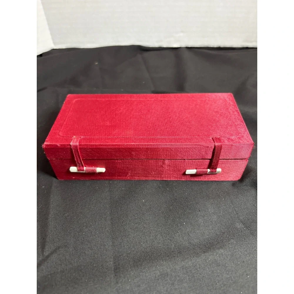 Vintage Wine Bottle Stoppers in Red Silk Lined Presentation‎ Box Set