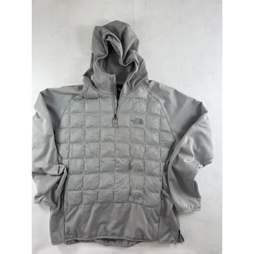 The‎ North Face ThermoBall Eco Hybrid Hoodie Mens XL Grey Quarter Zip Pullover