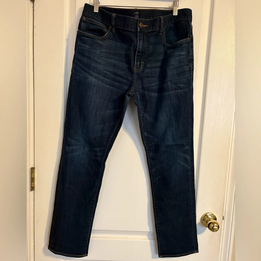 J. Crew‎ Men’s Driggs Dark Blue Denim Jeans 34x30 Casual Basic Preppy Minimalist