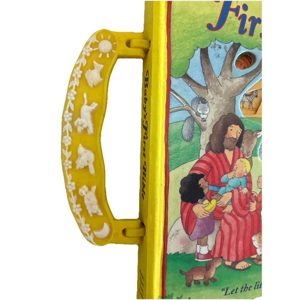 Baby's First Bible Catholic Board Book Peek Trough‎ Windows Carry Handle Vintage