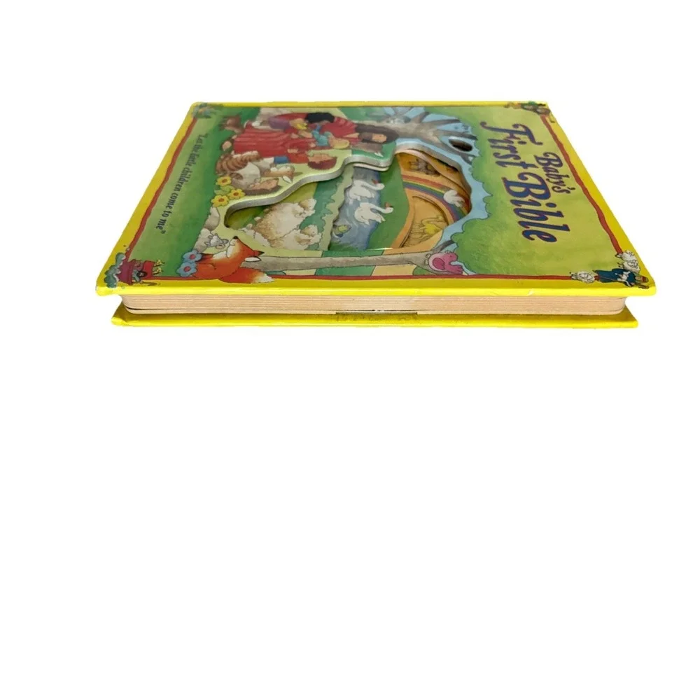 Baby's First Bible Catholic Board Book Peek Trough‎ Windows Carry Handle Vintage