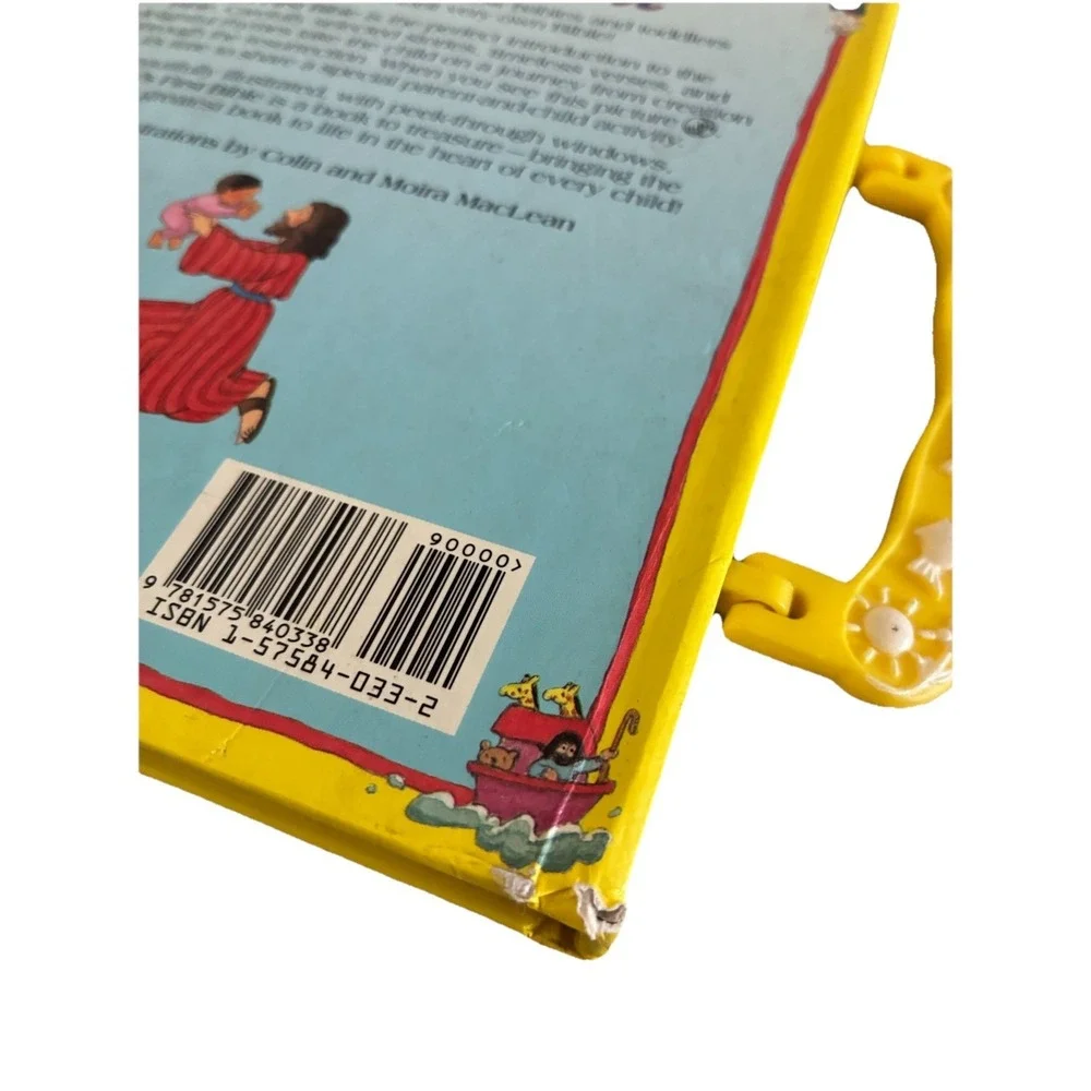 Baby's First Bible Catholic Board Book Peek Trough‎ Windows Carry Handle Vintage