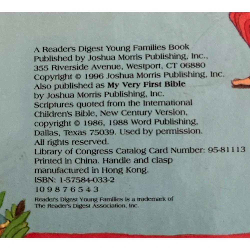 Baby's First Bible Catholic Board Book Peek Trough‎ Windows Carry Handle Vintage