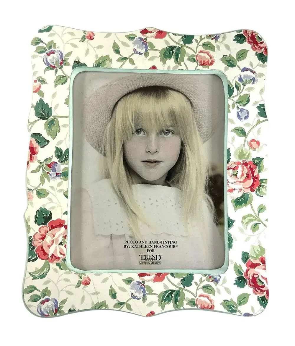 Trend Cerames Mexico Floral 8x10 Picture Frame Ceramic Vintage