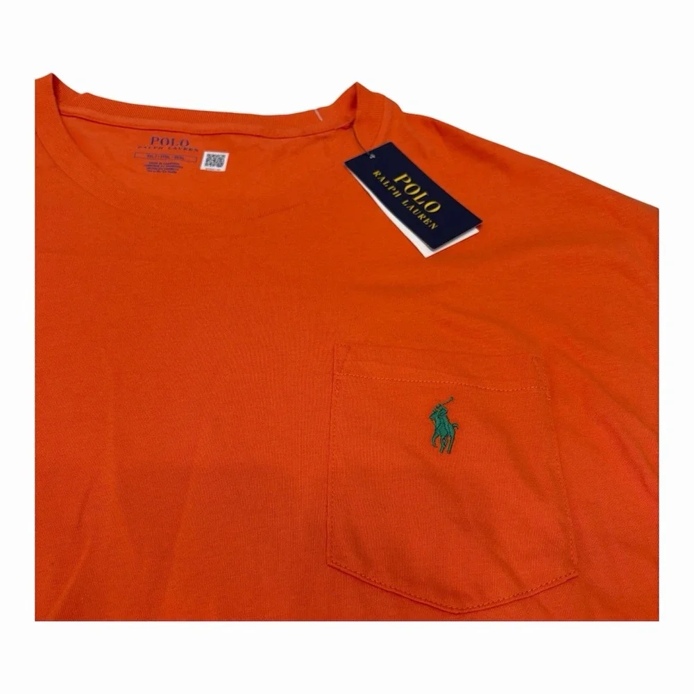 Polo Ralph Lauren Men's SZ 3XLT  T-Shirt Classic-Fit Jersey SS Pocket Orange NWT