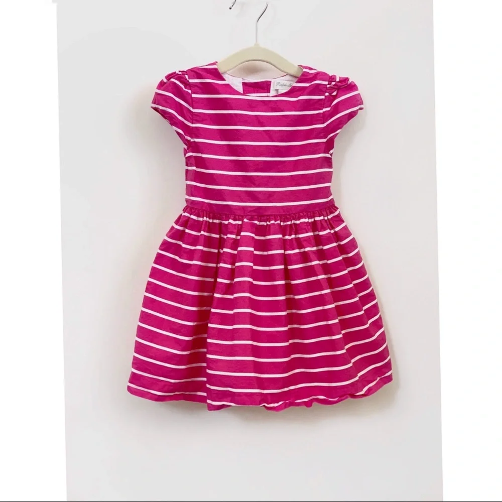 Ralph Lauren Baby Girls Striped Pink Dress 18M