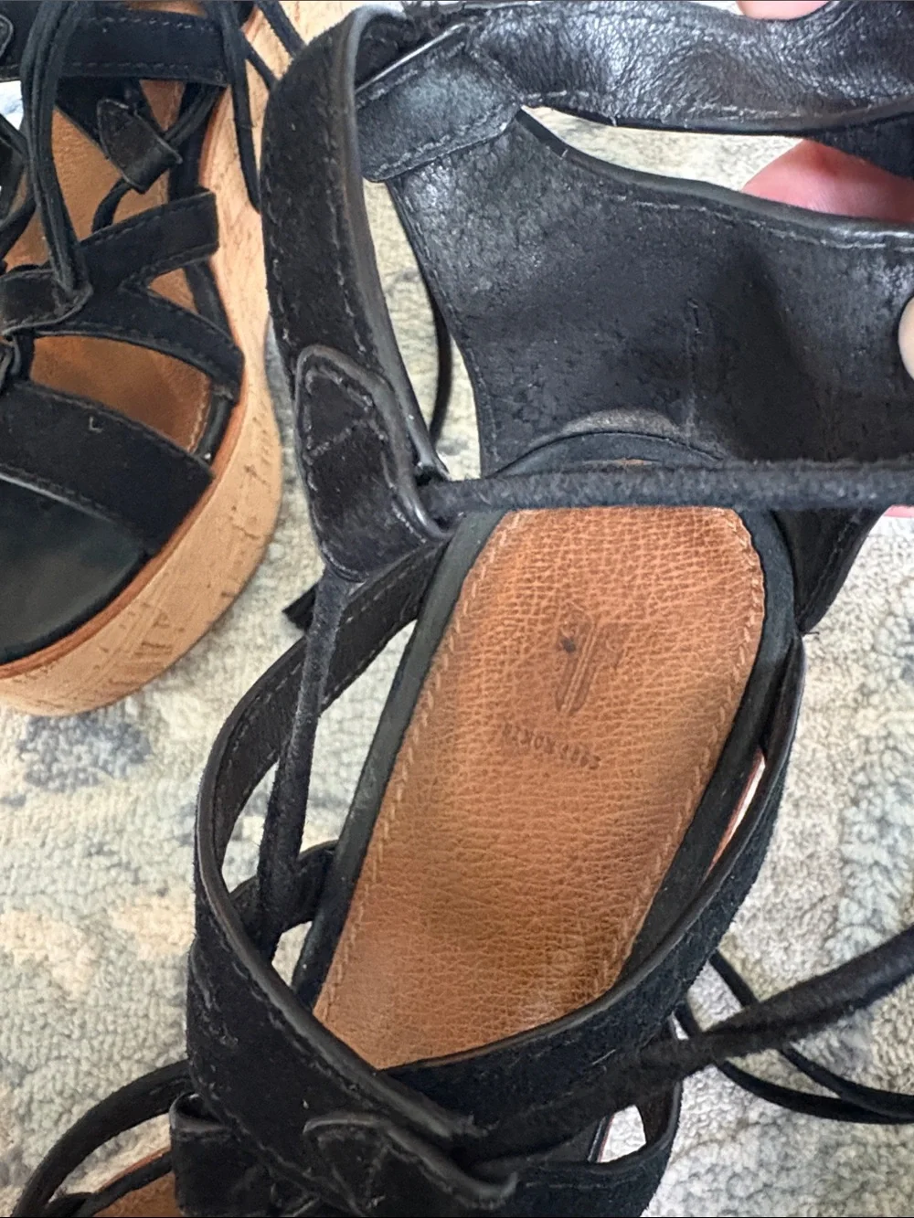 Frye black suede