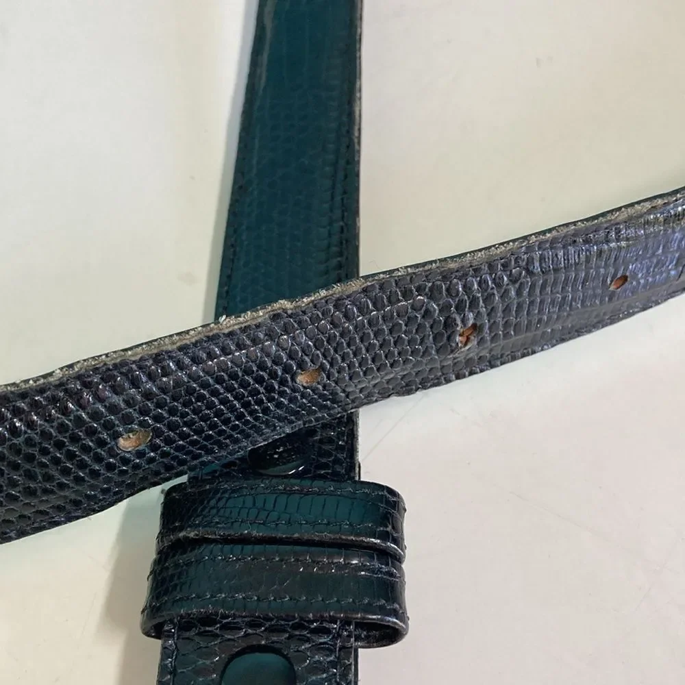 Jeff Deegan Designs Vintage Luxury Black Lizard Belt Mens Size 34