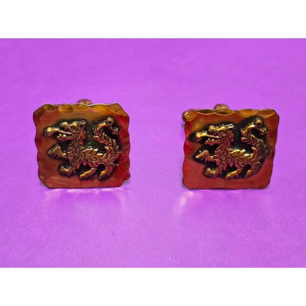 Copper Dragon Cufflinks Sqaure