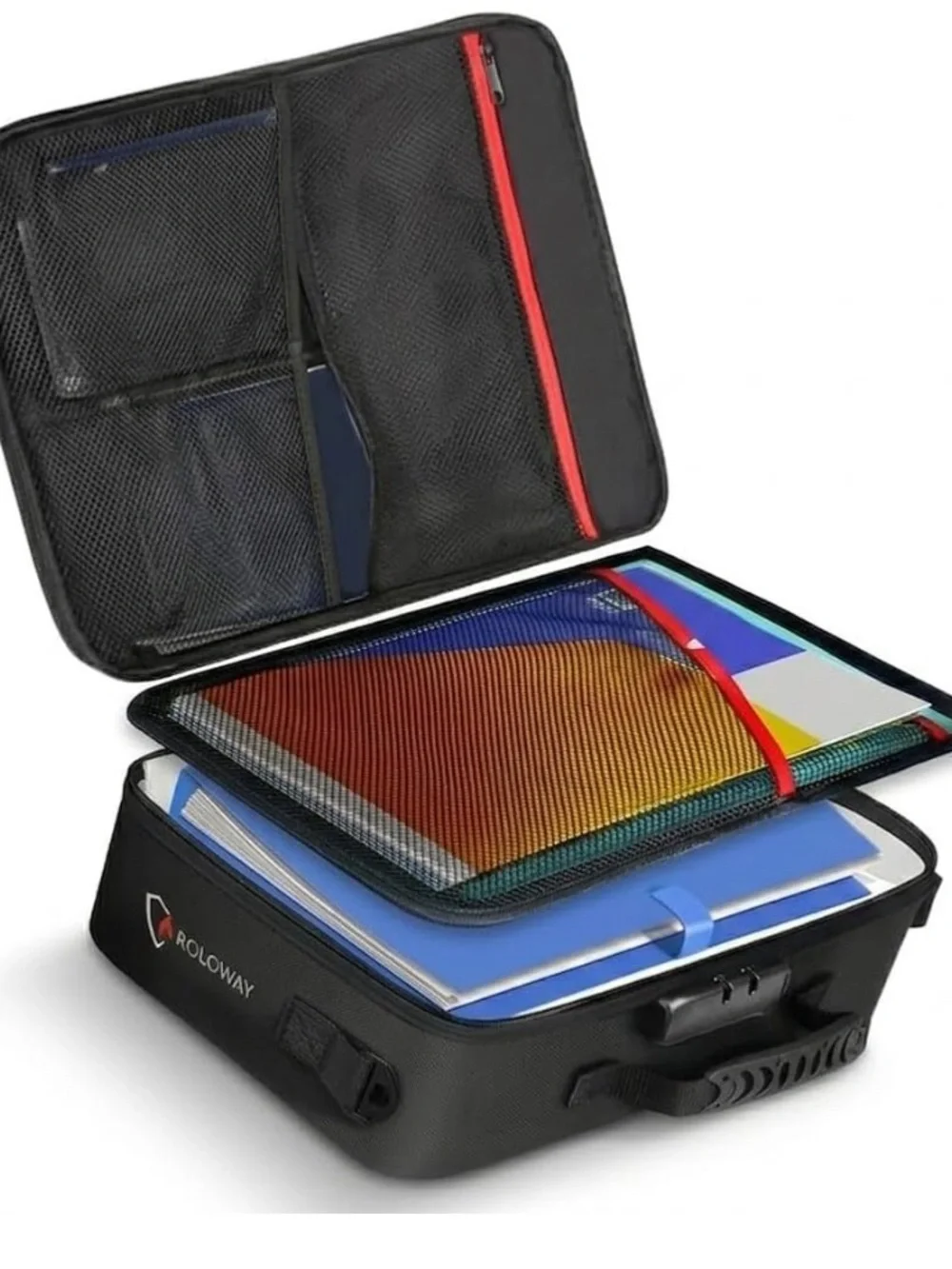 Roloway Black Travel Organizer Case with Red 2800 Degrees New