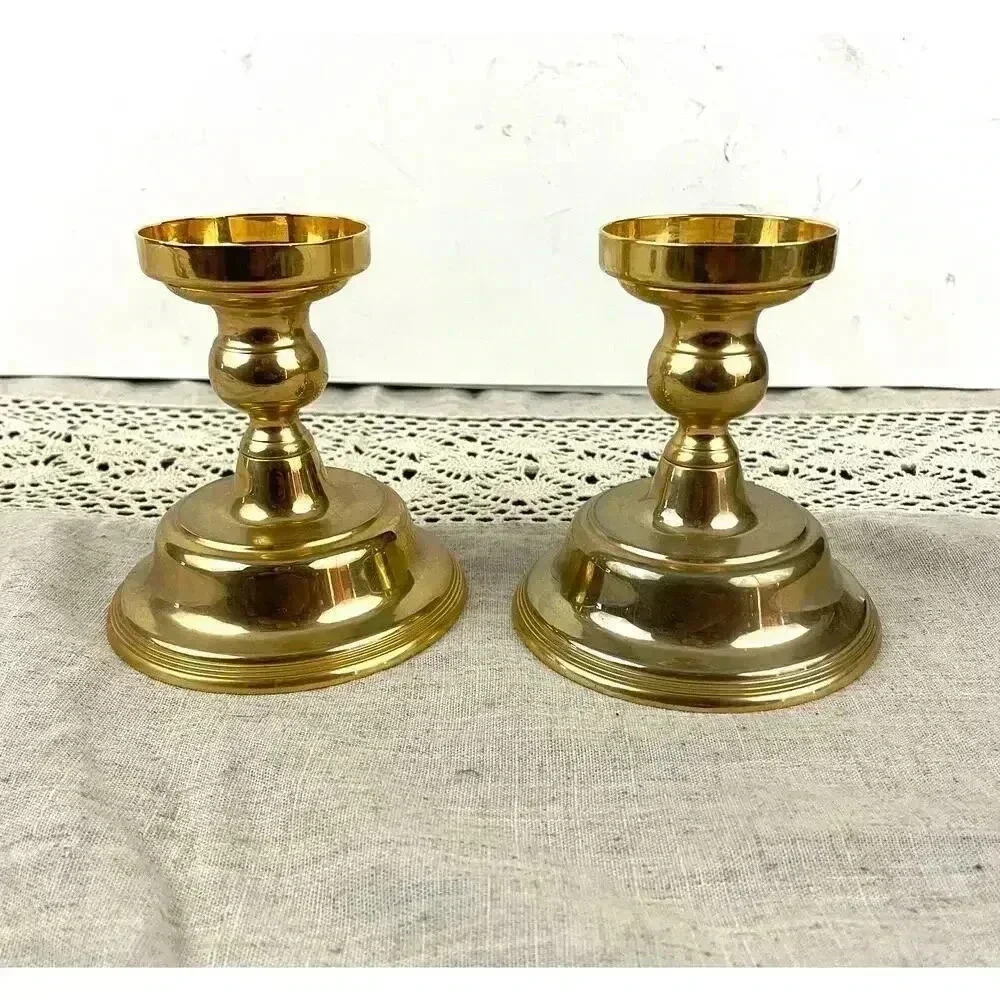 VTG Gold‎ Tone Candlestick Candle Holders W/Inserts International Silver Company