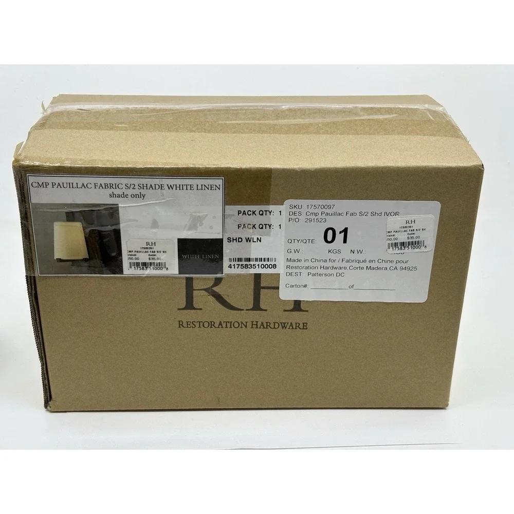 Restoration Hardware lampshade smoke unopened