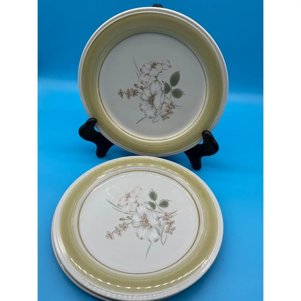 Vtg Impresions By Danielle‎ Riverside Dinner Plates Set Of 3 Genuine Stoneware