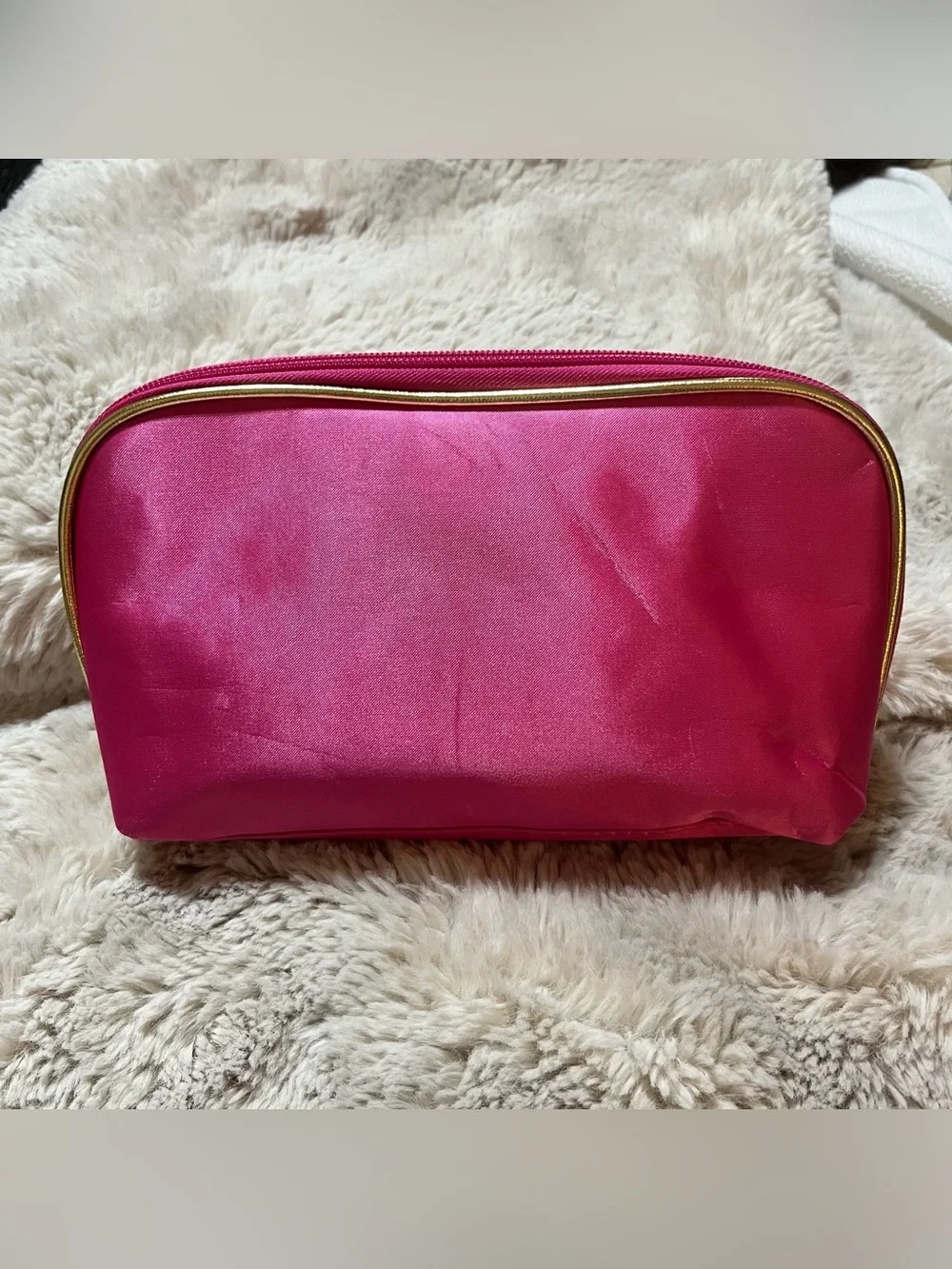 Pink Satin Travel Cosmetic Pouch - Unbranded 02-15