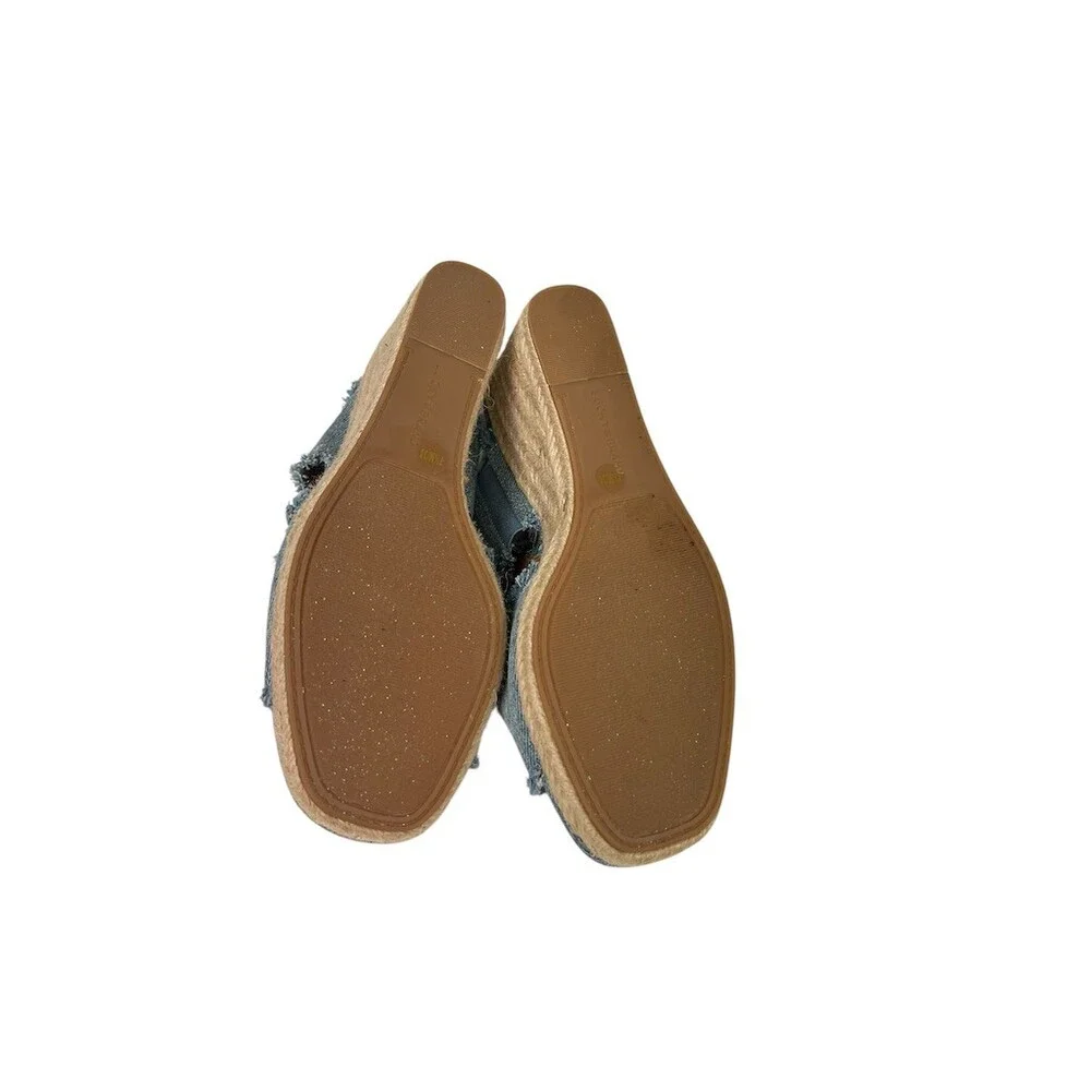 Lucky Brand Madgie Espadrille Wedge Mule Sandals Womens 7.5M Blue 3
