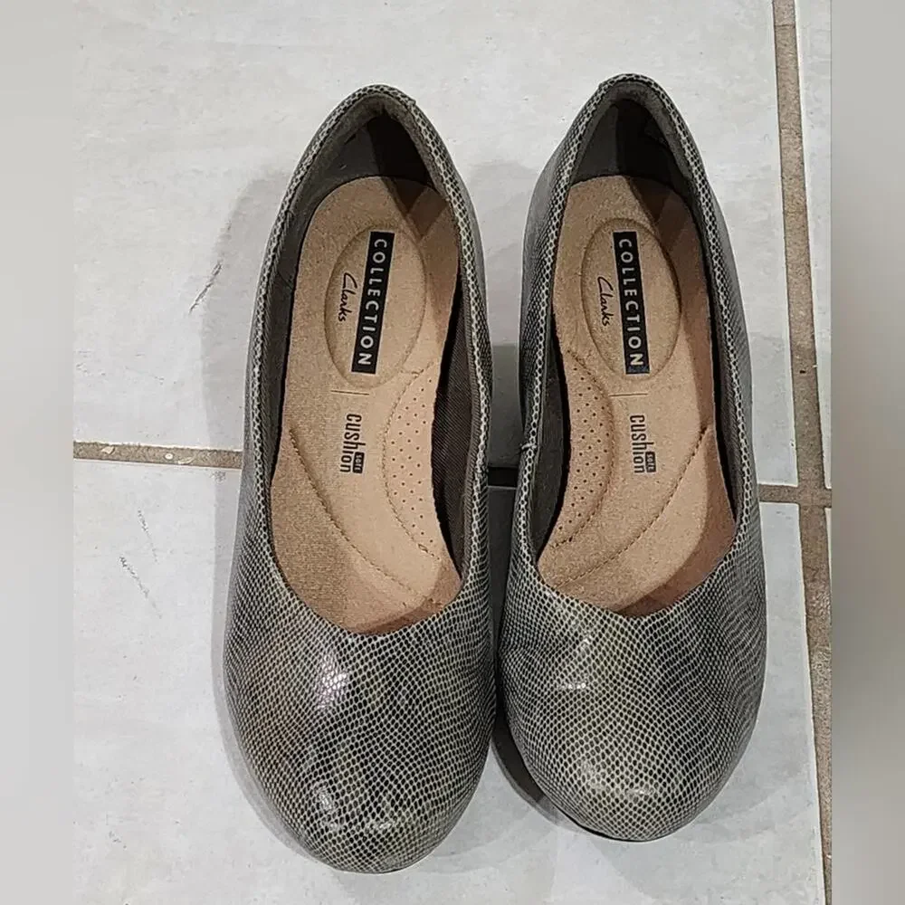 Clarks stone snakeskin