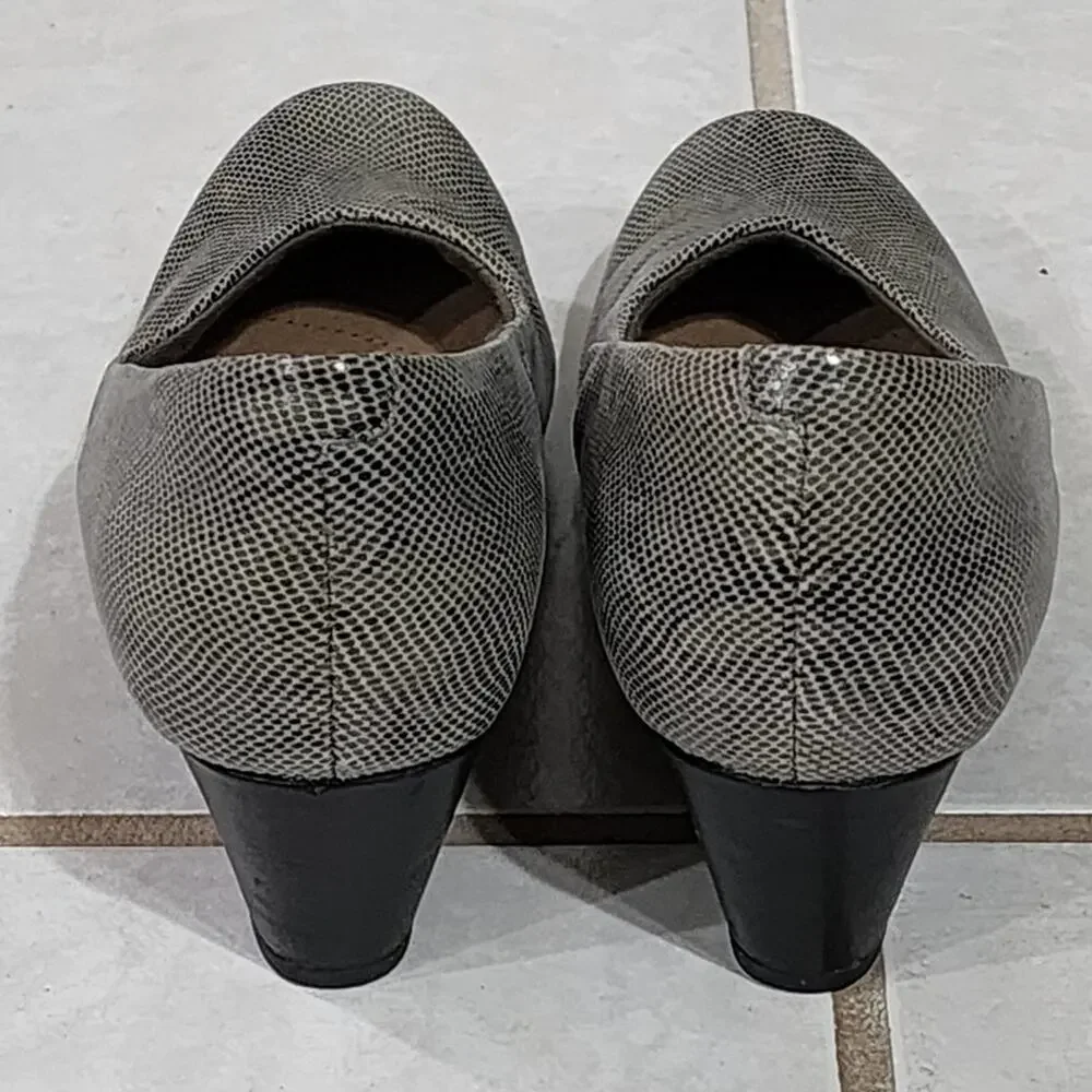 Clarks stone snakeskin