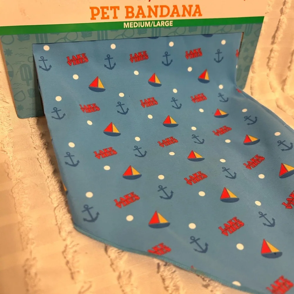 Blue Pet Bandana with‎ Nautical Print