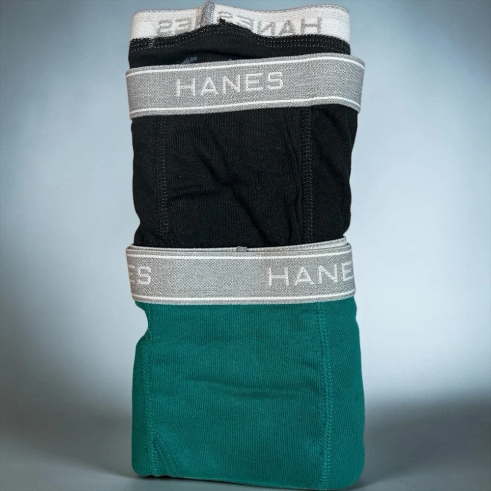 Hanes Comfort Flex Fit Men's Briefs 2 Pack Size XL Black Green Open Package