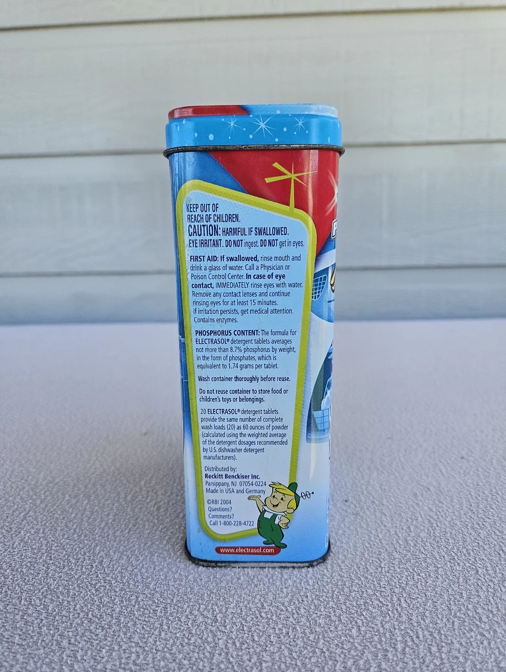 Electrasol Jetsons George Colletible Tin 6.75 x 4” Cartoon Hanna-Barbera EMPTY
