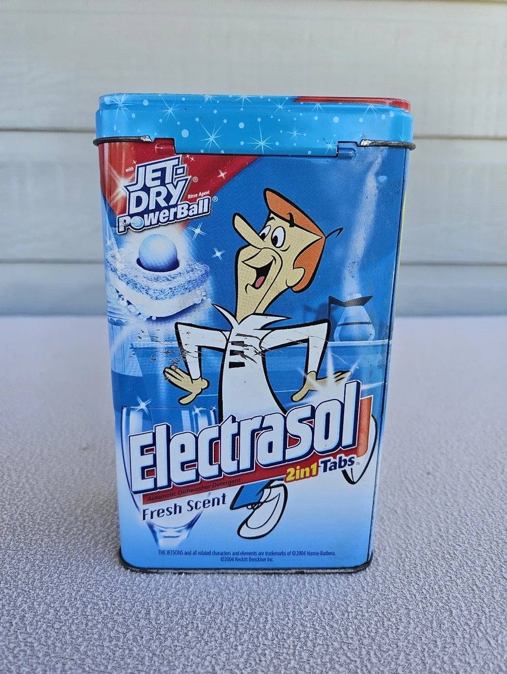 Electrasol Jetsons George Colletible Tin 6.75 x 4” Cartoon Hanna-Barbera EMPTY