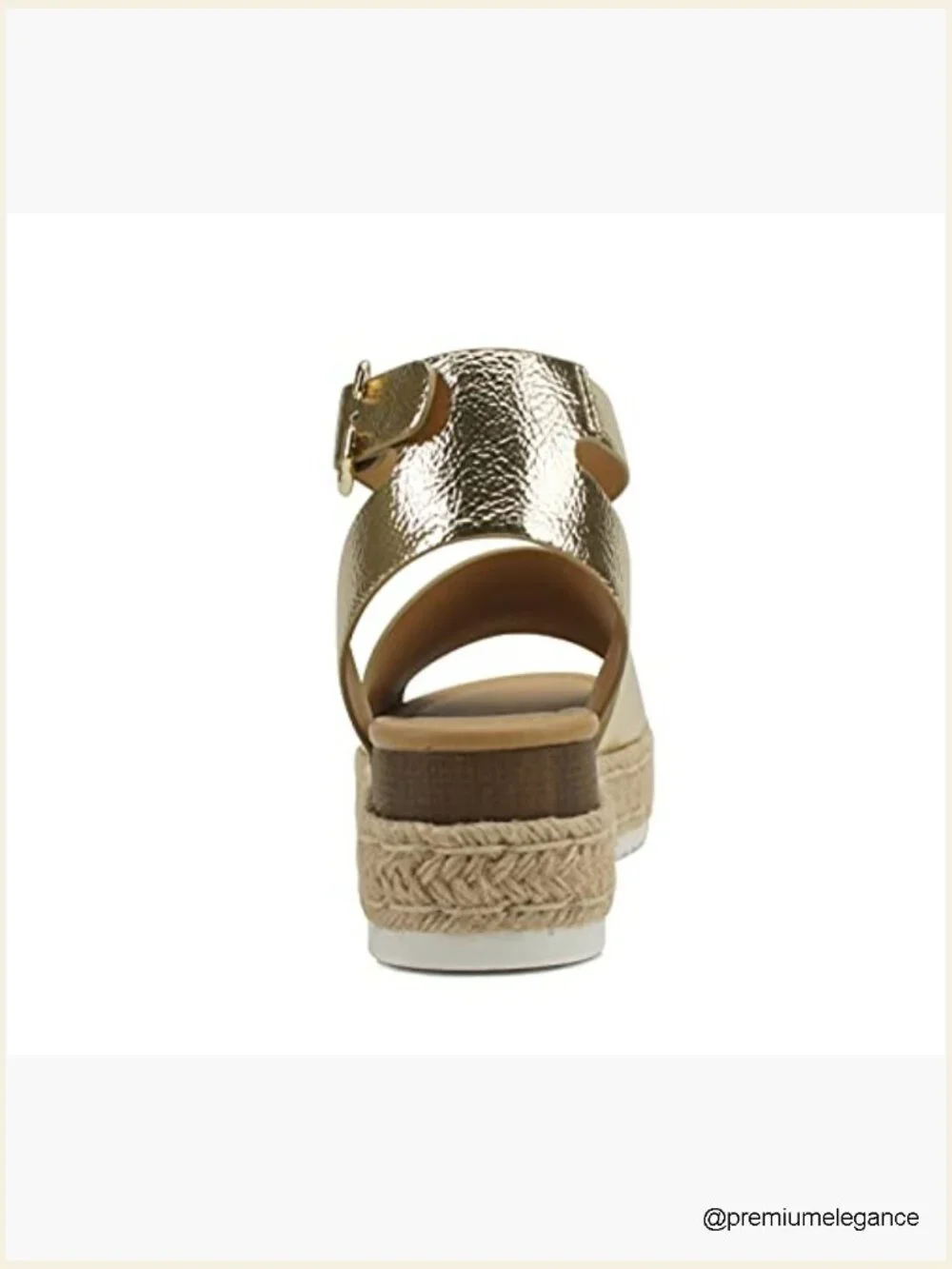 Open Toe Buckle Ankle Strap Espadrilles Flatform Wedge Sandal