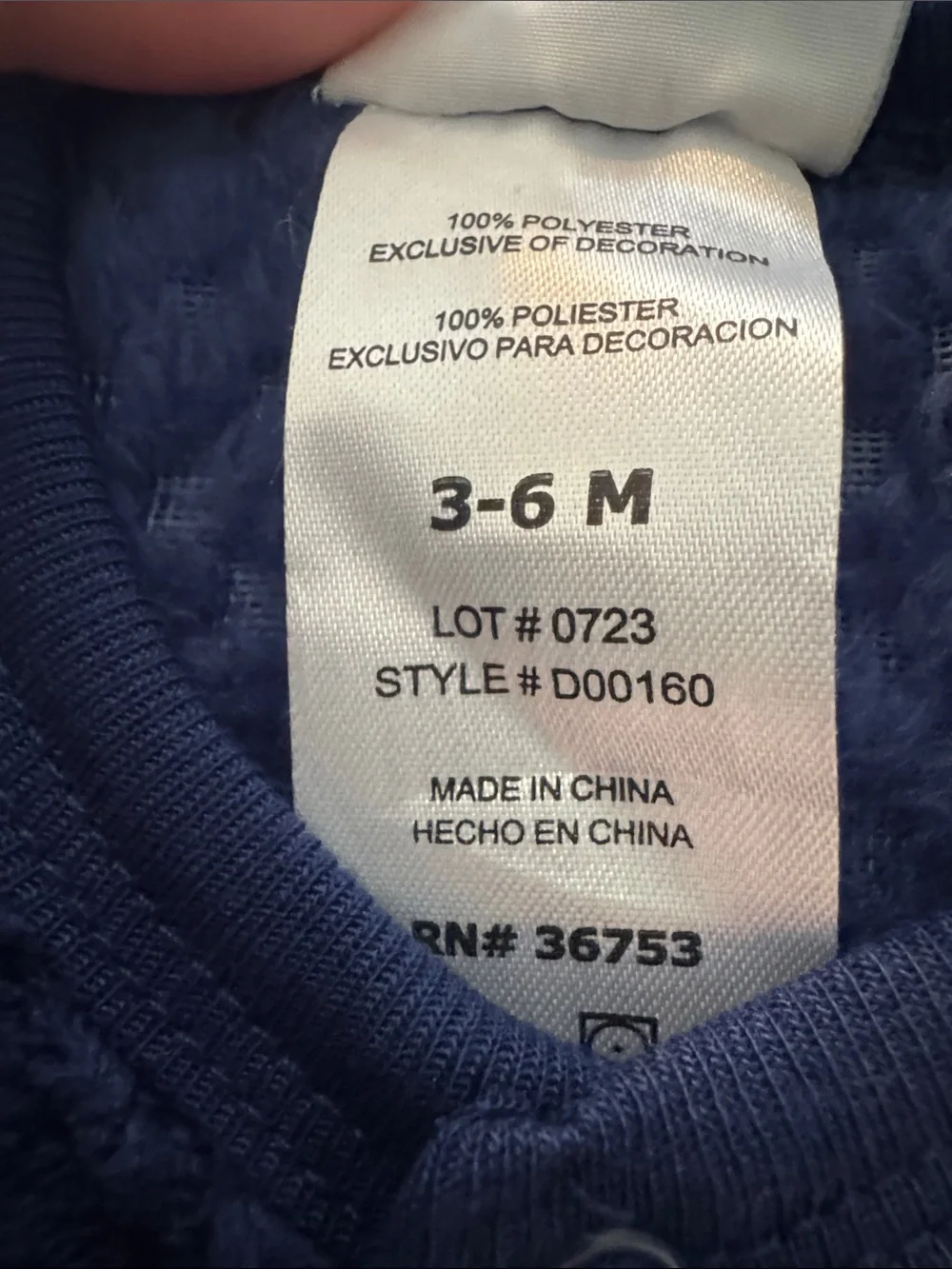 Carters plush navy