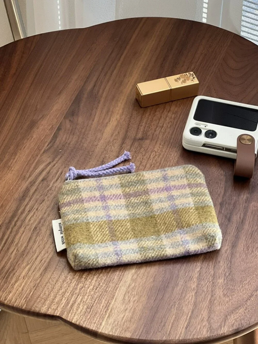 Bouclé Textured Cosmetic Pouch | Zipper Pouch | New