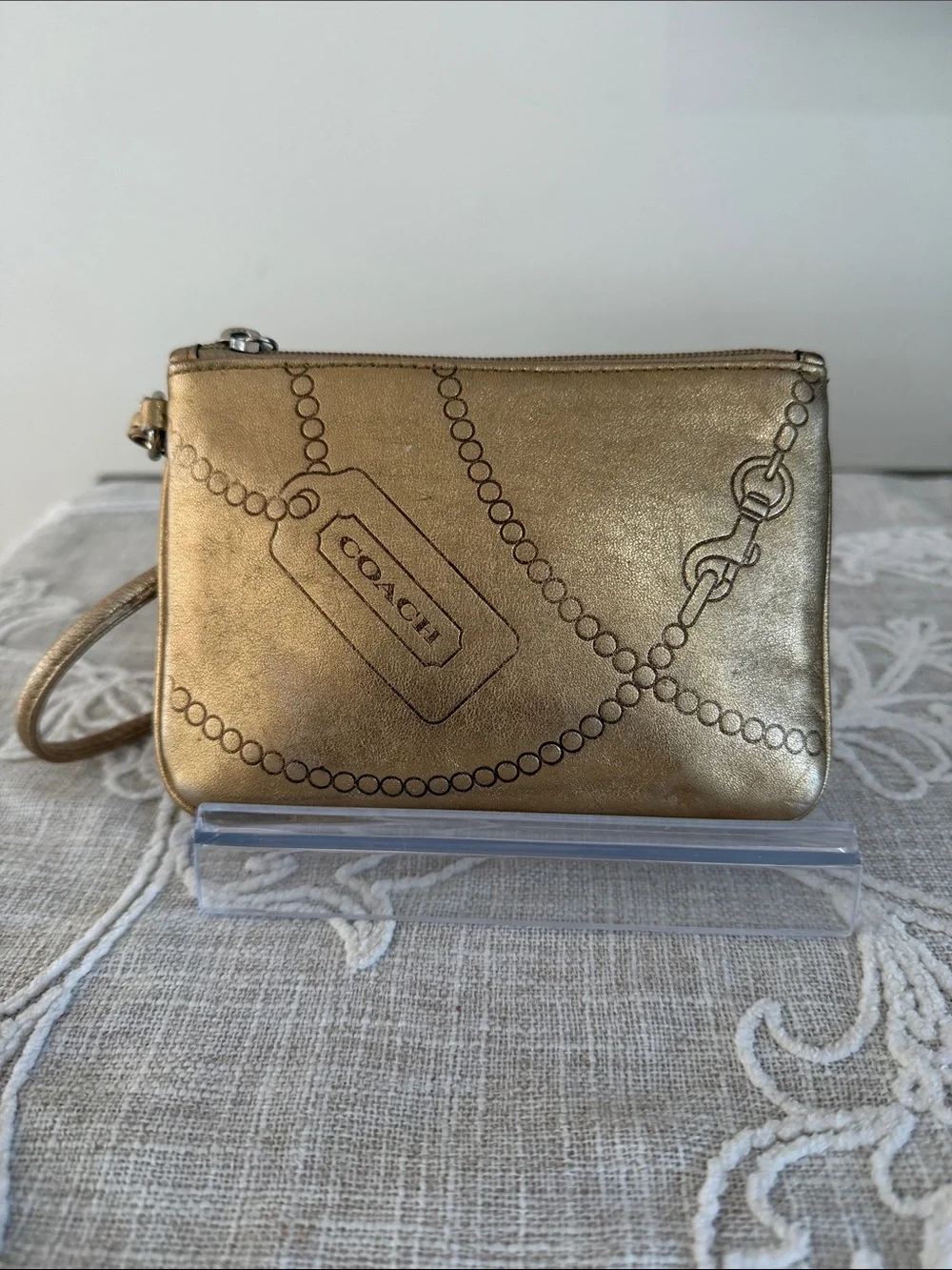Coach wristlet metallic